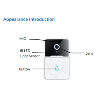 AUBESS Video Doorbell WiFi Outdoor Door Bell Αδιάβροχο IP65 Μπαταρία ενδοεπικοινωνία Smart Home Ασύρματη κάμερα τηλεφώνου