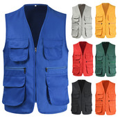 Ātri žūstoša elpojoša sieta veste vīriešiem fotogrāfam bez piedurknēm jaka ar vairākām kabatām āra pārgājienu makšķerēšanas medību veste