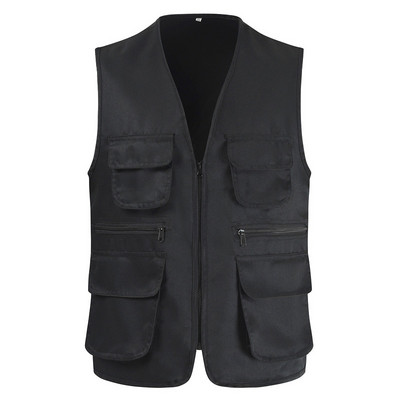 Ātri žūstoša elpojoša sieta veste vīriešiem fotogrāfam bez piedurknēm jaka ar vairākām kabatām āra pārgājienu makšķerēšanas medību veste