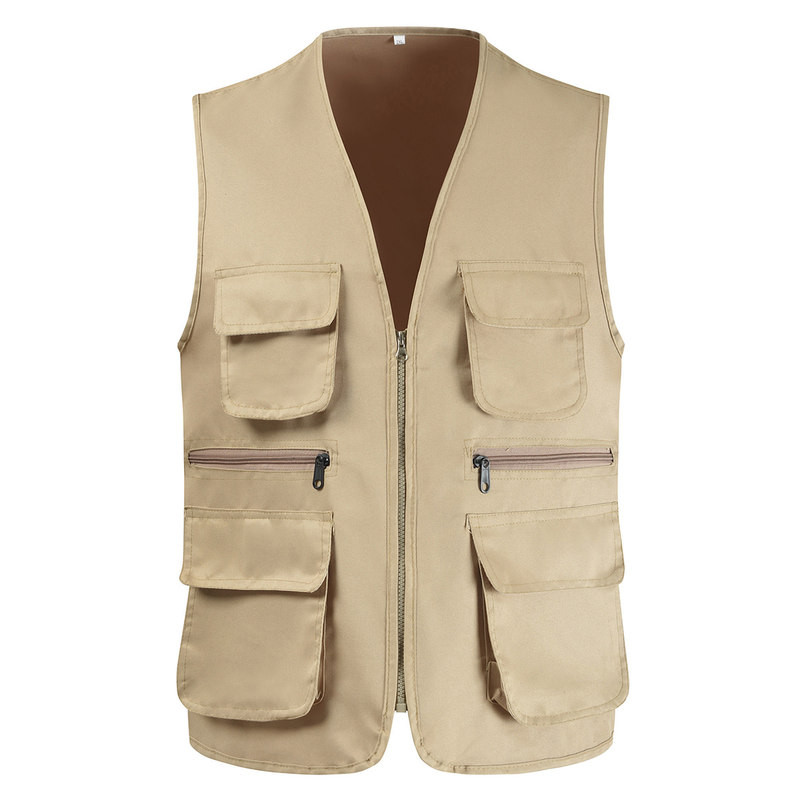 Ātri žūstoša elpojoša sieta veste vīriešiem fotogrāfam bez piedurknēm jaka ar vairākām kabatām āra pārgājienu makšķerēšanas medību veste