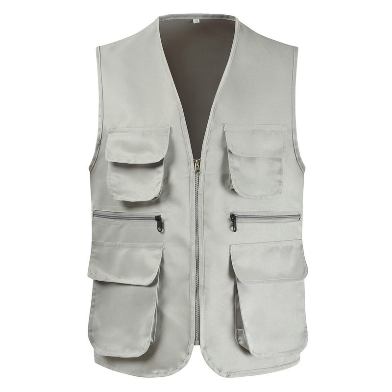 Ātri žūstoša elpojoša sieta veste vīriešiem fotogrāfam bez piedurknēm jaka ar vairākām kabatām āra pārgājienu makšķerēšanas medību veste