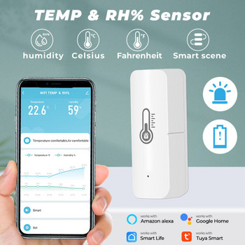 Tuya Smart WiFi Сензор за температура и влажност APP Дистанционен монитор за Smart Home Var SmartLife WorkWith Alexa Google Assistant