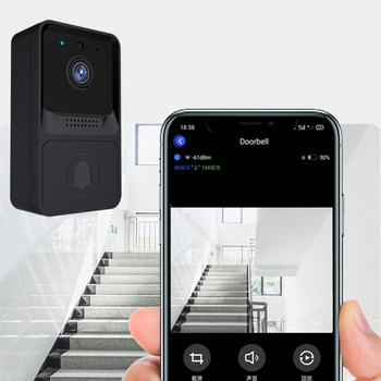 WiFi Безжичен интелигентен звънец 1080P-High Definition Видеокамера Телефон Домофон PIR Motion-Detect Сигурен Ниска консумация 45BA