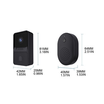 WiFi Wireless Smart-Doorbell 1080P-High Definition Video Camera Τηλέφωνο ενδοεπικοινωνία PIR Motion-Detect Secure Χαμηλή κατανάλωση 45BA