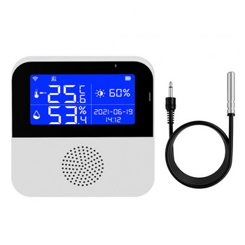 Tuya WiFi сензор за температура и влажност със сонда Измервателен контролер Измерване на вътрешен термометър Хигрометър Дистанционна аларма