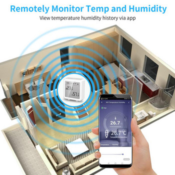 Tenky Smart Αισθητήρας θερμοκρασίας και υγρασίας WIFI Εσωτερικό υγρόμετρο Θερμόμετρο TUYA Smart Home Work with Alexa Google Assistant