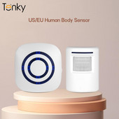 Tenky bezvadu Huamn korpusa sensors augstas precizitātes skaļruņi digitālais durvju zvans ar 1 raidītāju, inteliģenti infrasarkano staru trauksmes detektori