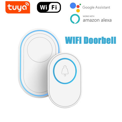 Soneria inteligentă Tuya Wifi Smart Home Wireless 433mhz Sistem de alarmă de securitate UE SUA Marea Britanie 58 sunete Bun venit Sonerie antifurt