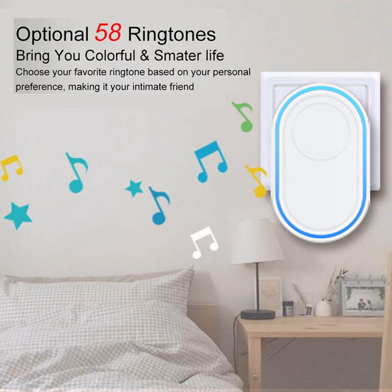 „Tuya Wifi“ išmanusis durų skambutis išmanusis namų belaidis 433 MHz apsaugos signalizacijos sistema EU JAV UK 58 garsai Sveiki atvykę į durų skambutį Apsaugos nuo vagystės