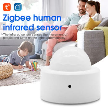 Tuya/eWeLink Zigbee Сензор за човешко движение PIR Детектор за сензор за движение Smart Home Security работи с Alexa Google Home Smart Life