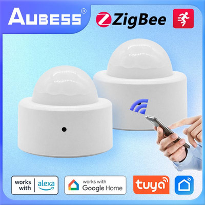 Tuya/eWeLink Zigbee Сензор за човешко движение PIR Детектор за сензор за движение Smart Home Security работи с Alexa Google Home Smart Life