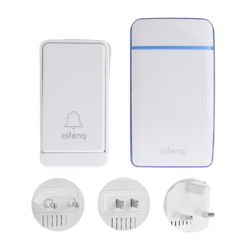 Juhtmevaba uksekella komplektid Patareideta veekindel uksekella nupp Saatja Rece