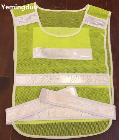 Yemingduo 53cm*41cm Légáteresztő fluoreszkáló hálós fényvisszaverő biztonsági mellény Traffic kerékpáros munkaruha nyomtatható