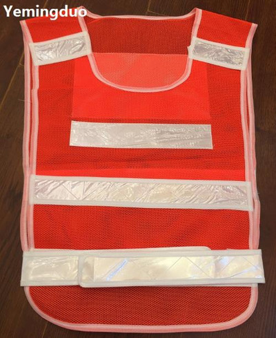 Yemingduo 53cm*41cm Légáteresztő fluoreszkáló hálós fényvisszaverő biztonsági mellény Traffic kerékpáros munkaruha nyomtatható