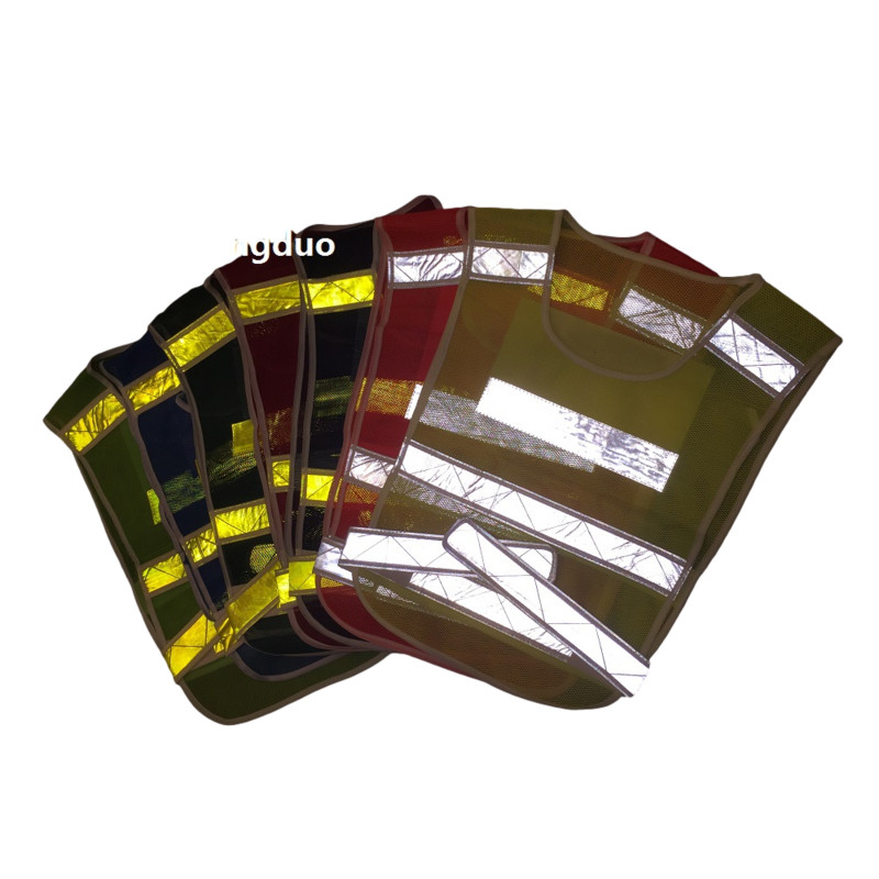 Yemingduo 53cm*41cm Légáteresztő fluoreszkáló hálós fényvisszaverő biztonsági mellény Traffic kerékpáros munkaruha nyomtatható