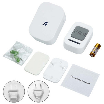 EU US Plug AC 90-260V Wireless Doorbell Door Bell 60 Rings 300M Remote Distance 203B