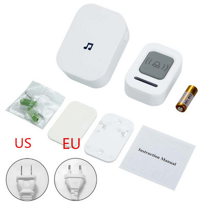 ES ASV spraudnis AC 90-260V bezvadu durvju zvans durvju zvans 60 zvani 300 m tālvadības attālums 203 B