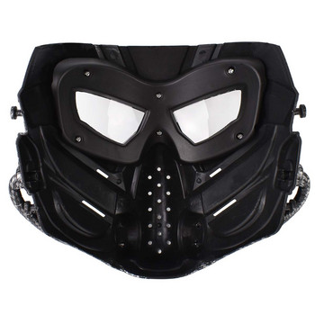 Газова маска за военен еърсофт костюм Хелоуин CS Cosplay Защитна маска за цялото лице Тактическа дишаща черепна регулируема каишка