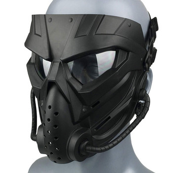 Газова маска за военен еърсофт костюм Хелоуин CS Cosplay Защитна маска за цялото лице Тактическа дишаща черепна регулируема каишка