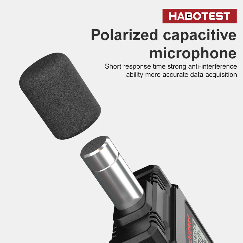 HABOTEST HT602A/HT602B digitális hangszint mérő páratartalom hőmérséklet mérő professzionális hangsugárzó zajmérő