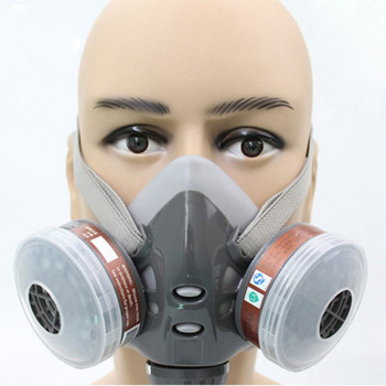 Μάσκα αερίου αναπνευστήρα μισού προσώπου Προστατευτική μάσκα προσώπου από σκόνη για ζωγραφική Σπρέι φυτοφαρμάκων χημικός καπνός χωρίς γυαλιά