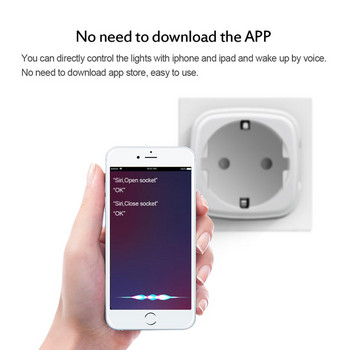 Apple Homekit Διακόπτης Siri Voice για τον έλεγχο της λάμπας οικιακής συσκευής Έξυπνη υποδοχή Wifi Plug Έξυπνη ασύρματη πρίζα 90-265V EU