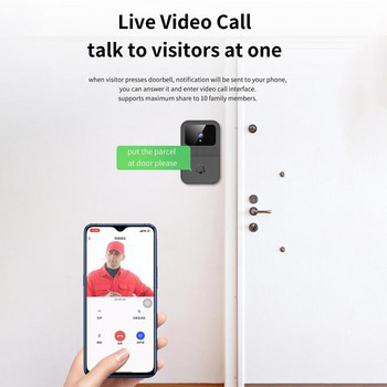 Визуален звънец Дистанционно Визуални звънци и камбанки Безжичен HD Wifi звънец Сигурност на врата на апартамент Споделяне на домашно приложение Нощ