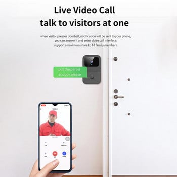 Visual Doorbell Remote Visual Door Bells & Chimes Ασύρματο HD Wifi Doorbell Διαμέρισμα Door Security Home App Sharing Night