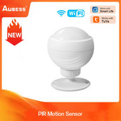 Aubess Tuya Wifi PIR mozgásérzékelő Smart Linkage infravörös érzékelő otthoni hosszú távú tápegység riasztórendszer támogatása Smart Life