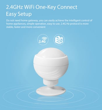 Aubess Tuya Wifi PIR сензор за движение Smart Linkage Инфрачервен детектор Home Long-lfle захранване Поддръжка на алармена система Smart Life