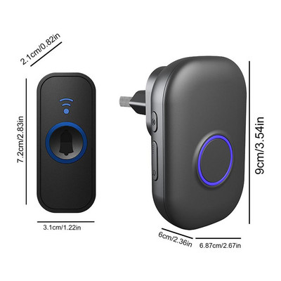 Bežično zvono na vratima Novi dom Dobrodošli Vodootporni komplet zvona na vratima Pozivatelj na vratima 58 vrsta melodija Upravljanje pametnim zvonom na vratima