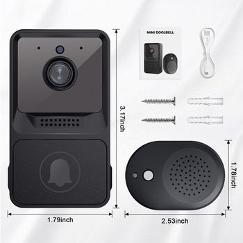 WiFi видео домофон Камера за звънец Външен безжичен звънец Захранван от батерии Домашна охранителна видео аларма Камера за монитор на звънец