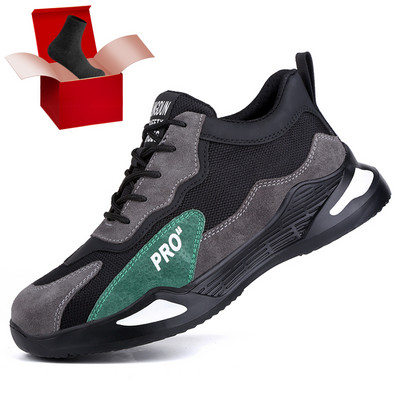 Építőipari Elpusztíthatatlan cipők Férfi acél orrvédő sapka Munkabiztonsági csizma Biztonsági cipő Férfi csizma Terepszínű Katonai csizma Munkacipő