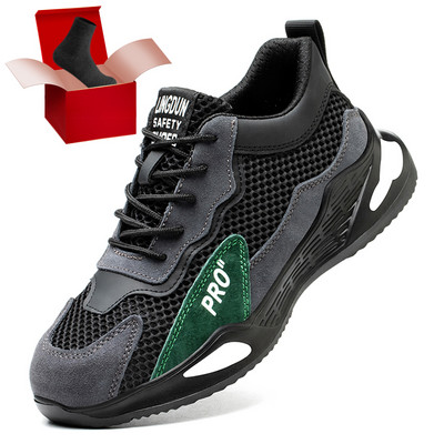 Építőipari Elpusztíthatatlan cipők Férfi acél orrvédő sapka Munkabiztonsági csizma Biztonsági cipő Férfi csizma Terepszínű Katonai csizma Munkacipő