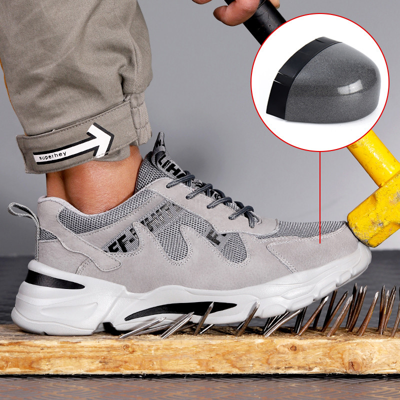 Építőipari Elpusztíthatatlan cipők Férfi acél orrvédő sapka Munkabiztonsági csizma Biztonsági cipő Férfi csizma Terepszínű Katonai csizma Munkacipő