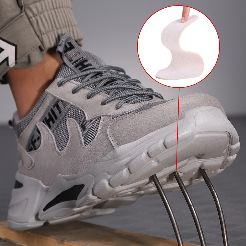 Építőipari Elpusztíthatatlan cipők Férfi acél orrvédő sapka Munkabiztonsági csizma Biztonsági cipő Férfi csizma Terepszínű Katonai csizma Munkacipő