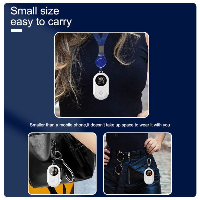 3 vienā gaisa kvalitātes monitors Mini CO2 mērītāja temperatūras mitruma sensors pārnēsājams detektors ar uzlādējamu LCD displeju