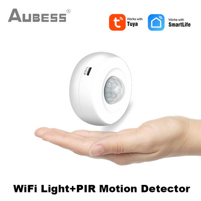 Tuya WiFi Light + PIR сензор за движение откриване на осветеност Инфрачервен пасивен детектор Сигурност Сензор за аларма чрез SmartLife