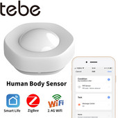 tebe WiFi/Zigbee cilvēka ķermeņa sensors viedais IR infrasarkanais kustības detektors, drošības signalizācija, saderīga ar lietotni Tuya Smart Life