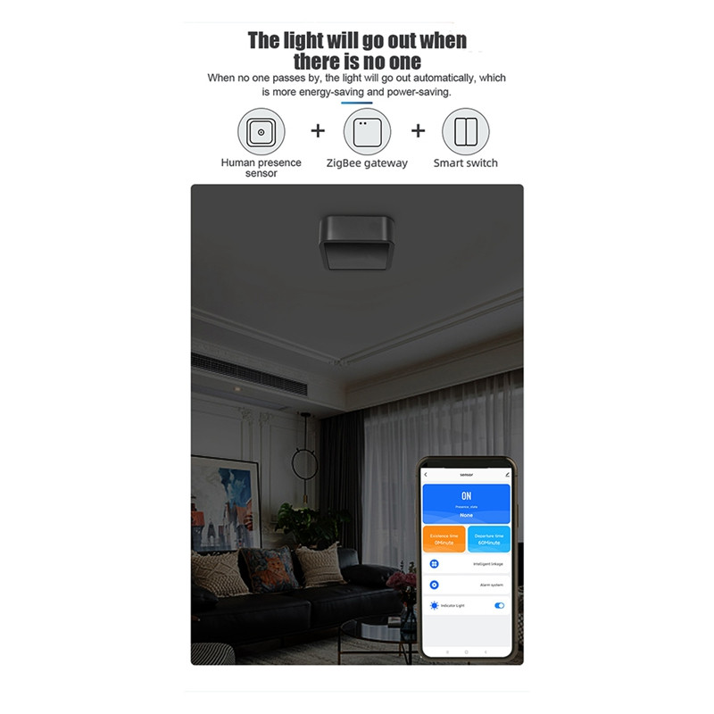 Cilvēka klātbūtnes sensors Mmwave radara augstas precizitātes sensors viedās mājas Cilvēka ķermenis pastāv sensora atbalsts Tuya