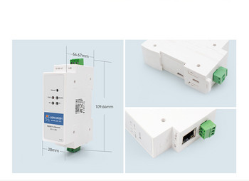USR-DR301 DIN-rail RS232 Μετατροπέας Serial to Ethernet Μικρού μεγέθους RS232 Ethernet Server Device Server υποστηρίζει Websocket
