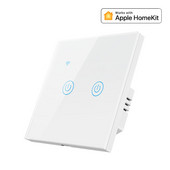 WiFi Smart Nu este nevoie Neutru Panou tactil Lumină ON/OFF Comutator de perete UE Marea Britanie 86x86mm Funcționează cu Apple HomeKit