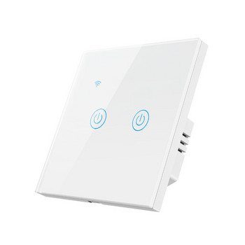 WiFi Smart No Need Neutral Touch Panel Light ON/OFF Wall Switch EU UK 86x86mm Работа с Apple HomeKit