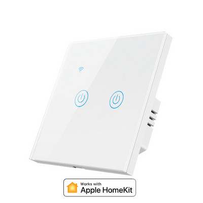 WiFi Smart Nu este nevoie Neutru Panou tactil Lumină ON/OFF Comutator de perete UE Marea Britanie 86x86mm Funcționează cu Apple HomeKit