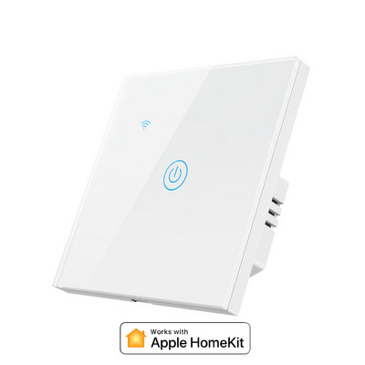 WiFi Smart Nu este nevoie Neutru Panou tactil Lumină ON/OFF Comutator de perete UE Marea Britanie 86x86mm Funcționează cu Apple HomeKit