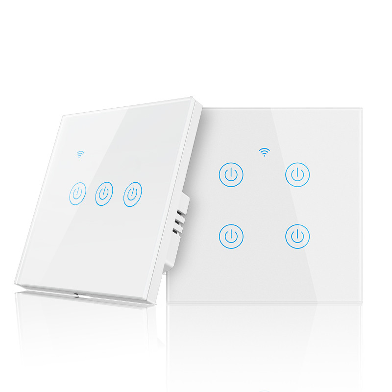 WiFi Smart Nu este nevoie Neutru Panou tactil Lumină ON/OFF Comutator de perete UE Marea Britanie 86x86mm Funcționează cu Apple HomeKit