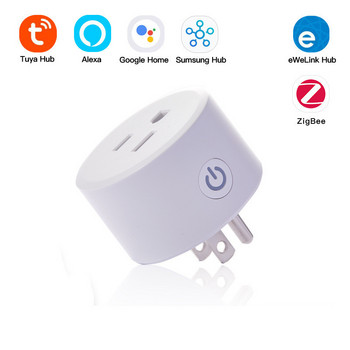 ZigBee Tuya 16A Smart US Socket EU UK Smart Switch Work Alexa Google Home Samsung Philips eWeLink Hub για το σπίτι και τον έλεγχο εφαρμογών