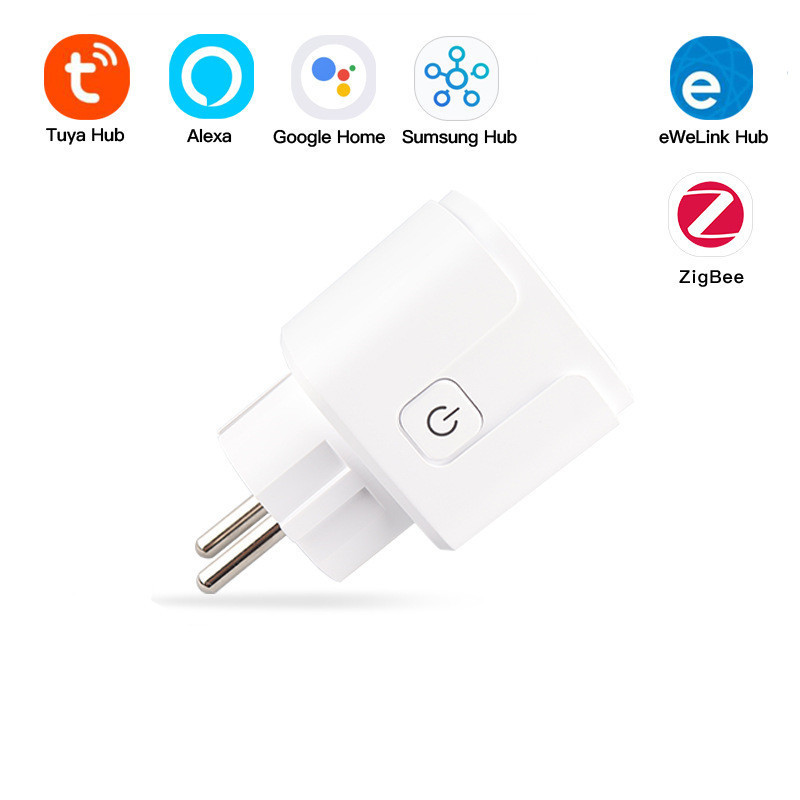 ZigBee Tuya 16A Smart US EU UK Socket Smart Switch Work Alexa Google Home Samsung Philips eWeLink centrmezgls Mājai un APP vadībai