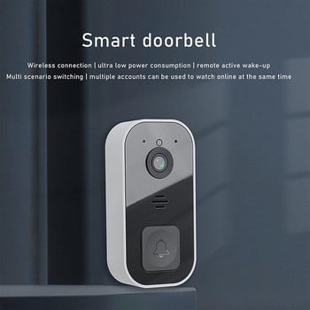 ABGZ-Smart Wireless Remote Video Doorbell,Video Doorbell Home ενδοεπικοινωνία HD Night Vision Wi-Fi Επαναφορτιζόμενο αντικλεπτικό κουδούνι