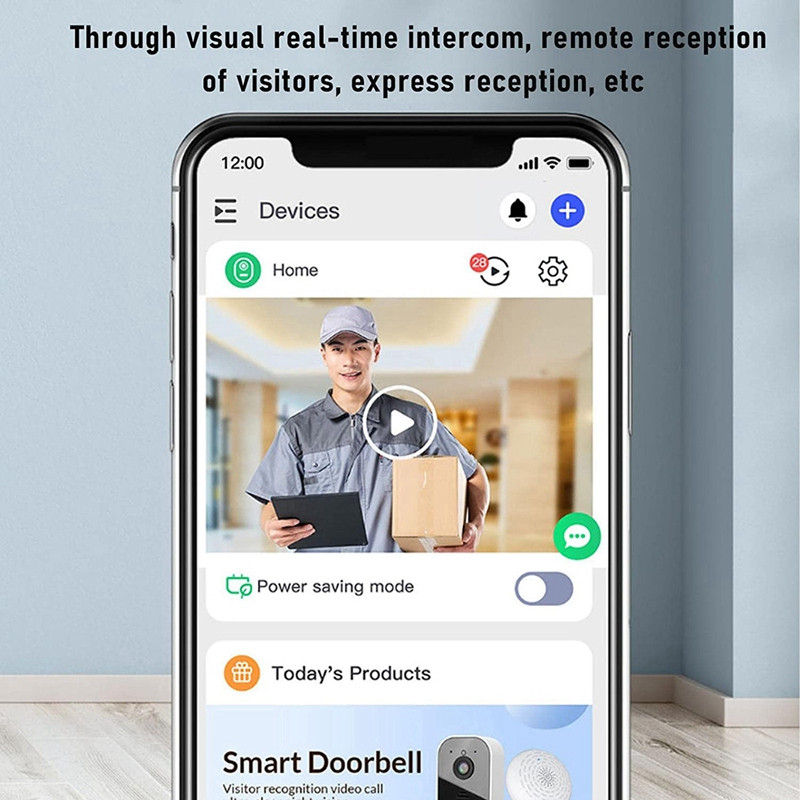 ABGZ-nutikas traadita kaugjuhtimispult video uksekell, video uksekell kodune sisetelefon HD öönägemisega Wi-Fi laetav vargusvastane uksekell